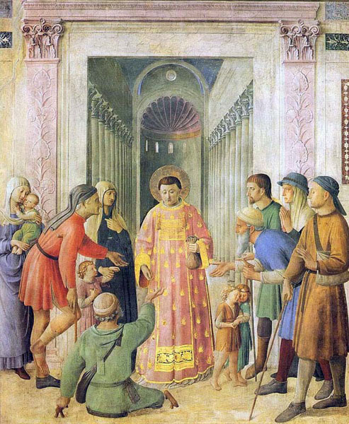 Saint Lawrence distributing Alms